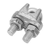 Risegun Juego de 5 abrazaderas de alambre de acero inoxidable, sujetador de abrazadera de cable M10, tono plateado, clips de cuerda de alambre resistentes para asegurar cables y cables