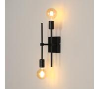 Riserva Aplique de Pared Industrial, E27 350° Ajustable Lámpara de Pared Interior Vintage Negra para Dormitorio, Sala de Estar, Comedor, Pasillo, Escaleras, Cafetería