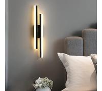 Riserva Aplique de Pared Interior, 16W Lámpara de pared LED Moderna 3000K Luz Cálida, Apliques de Pared Negro para Dormitorio, Comedor, Pasillo, Estudio, Escalera