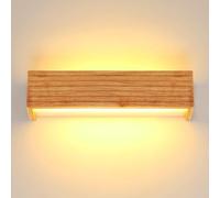 Riserva Aplique de Pared Interior Madera, 18W Lámpara de Pared LED Moderna para Sala de Estar, Dormitorio, Escalera, Pasillo, Café, 3000K Blanco Cálido, Rectangular