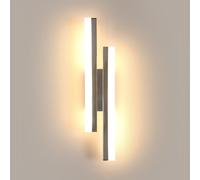 Riserva Aplique de Pared LED Interior, 16W Lámpara de Pared Modernas 3000K Blanco Cálido, para Dormitorio, Salón, Comedor, Galería, Pasillo, Hotel, Cromo