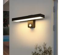 Riserva Aplique Pared Exterior con Sensor de Movimiento, 21W IP65 350° Rotación Lampara de Pared Exterior Moderna Negro para Entrada, Terraza, Pasillo, Garaje, Jardín, 3000K Blanco Calido, 40cm