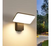 Riserva Aplique Pared Exterior Negro,16W 350° Giratorio Lámpara Pared Exterior LED Moderna Impermeable IP65 para Decoracion Jardin,Terraza, Porche, Patio, Garaje, Blanco Cálido 3000K