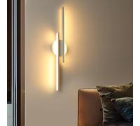 Riserva Aplique Pared Interior LED, 24W Lámparas murales lineales 3000K Luz Calida, Blanco Moderna Luz de Pared Para Sala De Estar, Pasillo, Oficina, Escaleras, Pasillo