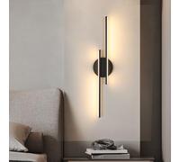 Riserva Aplique Pared Interior LED, 24W Lámpara de Pared Moderna, Luz de Pared Blanco Cálido 3000K, Negro Iluminación Luz pared LED Luz para Dormitorio, Sala de Estar, Cocina, Pasillo