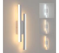 Riserva Aplique Pared Interior LED, Lámpara de Pared Moderna Blanco, 16W Luz de Pared Metal, 3 Temperaturas de Color 3000K/4500K/6500K, para Dormitorio, Estudio, Comedor, Pasillo, Escalera