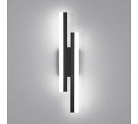 Riserva Aplique Pared Interior Negro, 16W Luz de Pared Moderna Metal para Dormitorio, Salón, Escalera, Pasillo, Comedor, 6500K Luz Blanca