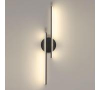 Riserva Aplique Pared Interior Negro, 4500K Luz Natural Lámpara de Pared LED Moderna 24W Lineal Aluminio para Dormitorio, Salon, Pasillo, Escalera, 60cm