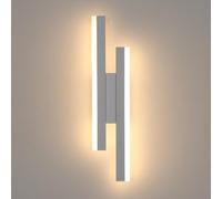 Riserva Apliques de Pared Interior 16W, Moderna Blanco Lámparas de pared 3000K Luz Cálida, Aplique de Pared Negro para Salón, Dormitorio, Escaleras