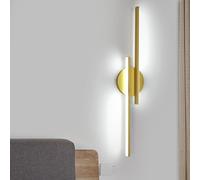 Riserva Lámpara de Pared Interior LED, 24W 6500K Blanco Frío Aplique Pared Moderno Oro Aluminio para Dormitorio, Balcón, Escalera, Sala de Estar, Comedor, Pasillo