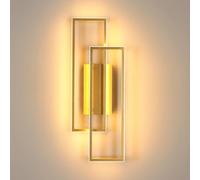 Riserva Lámpara de Pared Oro, 32W Aplique Pared Interior LED Moderno Aluminio para Dormitorio, Estudio, Comedor, Salón, Pasillo, Blanco Cálido 3000K, Rectangular