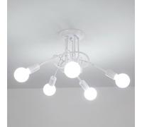 Riserva Lámpara de Techo Industrial, 3-Luz Plafón de Techo Vintage, Sputnik Lamparas de Techo Industriales, Luz de Techo Blanco para Sala, Dormitorio, Cocina, Comedor (No Incluidas Bombillas)