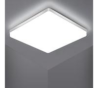 Riserva Lámpara de Techo LED Cuadrada 48W IP44, 6500K Blanco Frío, 30cm | Plafon LED Techo Moderna para Baño, Dormitorio, Cocina, Salón, Balcón, Oficina, Pasillo