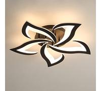 Riserva Lámpara de techo led moderna, 60W 6500LM 3000K Plafón LED Techo con Forma de Flor, Ø60cm Luz de Techo de Acrílico para Sala de Estar, Dormitorio, Pasillo, Comedor, Cocina, Negro