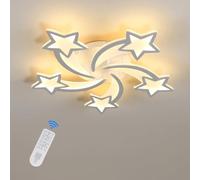 Riserva Lámpara de Techo Led Regulable, 50W Acrílico Luces De Techo Creativa con forma de estrella de 5 cabezas, Moderna Plafon LED Techo Apto Para Salón, Dormitorio, habitaciones para niños