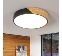 Riserva Lampara Techo Moderna LED, Plafon LED Techo de Empotrado de Madera, Lámpara de Negro Redondo para Salón, Pasillo, Hogar, Oficina, Porche, Blanco Neutro 4500K 3400LM, Ø30cm…