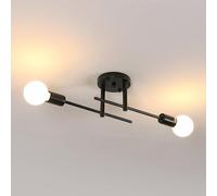 Riserva Lámparas Colgante Vintage E27, 2 Luces, 180° Ajustable, Negro