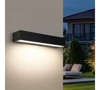 Riserva Lámparas de Pared Exterior LED, 16W IP65 Aplique Pared Exterior Moderno Negra para Jardín, Garaje, Terraza, Escalera, Pasillo, Balcón, Rectangular, 4500K Luz Natural