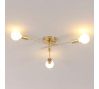 Lamparas de Techo Vintage Oro, 3 Luces Lámpara de Araña Industrial, E27 Plafon Sputnik Moderna para Dormitorio, Sala de Estar, Cocina (Sin Bombilla)