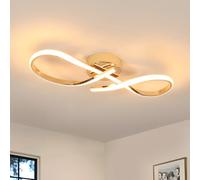 Riserva Plafón LED Techo 24W, Interior Lámpara de Techo Modernas, Creativo Luz de Techo LED Aluminio para Dormitorio, Salón, Comedor, Balcón, Pasillo, 3000K Luz Cálida, Oro
