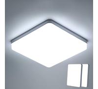 Riserva Plafon LED Techo, 2 Piezas 36W Lámpara de Techo LED Cuadrada para Baño, Pasillo, Cocina, Balcón, Dormitorio, 6500K Blanco Frío