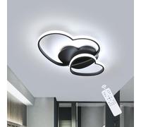 Riserva Plafon LED Techo Regulable 48W, Forma de Corazón, 3000-6500K, Negro