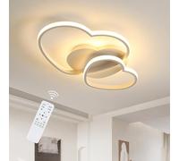 Riserva Plafon LED Techo Regulable, 64W 4800LM Diseño en Forma de Corazón Lámpara de Techo con Control Remote/APP, 3000-6500K, Modernas Lamparas de Techo LED para Dormitorio Comedor, 50 * 33 * 8 CM