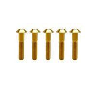 RISON-Titanium Tornillos de Titanio para Bicicleta Motocicleta M5x0.8x30mm, Pernos de Cabeza Allen Semirredonda, Tornillo de Cabeza de Paraguas Tornillos Hexagonales Cabezal de Cúpula, Paquete de 5