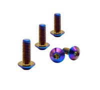 RISON-Titanium Tornillos de Titanio para Bicicleta Motocicleta M8x1.25x25mm, Pernos de Cabeza Allen Semirredonda, Tornillo de Cabeza de Paraguas Tornillos Hexagonales Cabezal de Cúpula, Paquete de 5