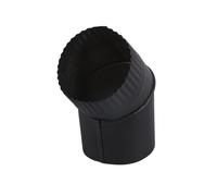 Risveglio 304 Newport - Tubo de acero inoxidable para estufa de chimenea de leña, codo de 45 grados, hecho a mano, color negro