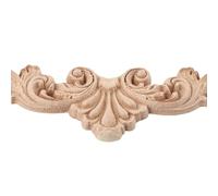 Risveglio Aplique de flores talladas de madera sin pintar, marco para puerta, armario, espejo, pared, decoración del hogar, manualidades, 20 x 5 cm
