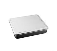 Risveglio Bandeja de tiramisú de acero inoxidable con tapa para hornear, enfriar y almacenar pasteles, lasañas y golosinas en capas, lata para asar con tapa (33)