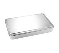 Risveglio Bandeja de tiramisú de acero inoxidable con tapa para hornear, enfriar y almacenar pasteles, lasañas y golosinas en capas, lata para asar con tapa (44)