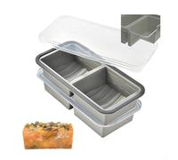 Risveglio Bandejas de congelación grandes de silicona con tapas, paquete de 2, recipientes de almacenamiento de alimentos con BPA, caldo de sopa y preparación de comidas, moldes apilables flexibles a