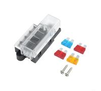 Risveglio Bloque de fusibles de 4 bandas, tira de terminales de 12 V 24 V, soporte de circuito de 100 A con cubierta transparente para coche, barco, para fusibles ATO ATC