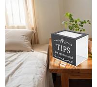 Risveglio Caja de almacenamiento acrílica con cerradura, caja de donación de dinero para montar en la pared, urna de sugerencia transparente, para oficina, hogar, evento, color negro, 15,2 x 12,7 x