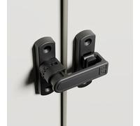 Risveglio Cerradura abatible de altura ajustable de 90/180 grados, cerrojo de seguridad de aleación de zinc con compensación de hueco de 7 mm, negro y luminoso