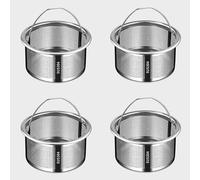 Risveglio Cesta coladora de desagüe para fregadero de cocina, para acero inoxidable 304 resistente, 3.5 pulgadas con agujeros de 2 mm, captura de residuos de alimentos, mango fácil de quitar, apto
