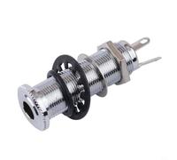 Risveglio Conector de salida de bajo para guitarra de 6,35 mm, enchufe de 1/4 pulgadas, conector de metal de alta sensibilidad, guitarra eléctrica, cromo, negro y dorado (cromo)