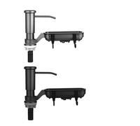 Risveglio Dispensador de jabón para fregadero de cocina con tubo de extensión de 1 m, para encimera de bomba de acero inoxidable, recambio de botella grande, gris gris
