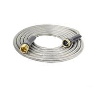 Risveglio Flexible para adaptador de extensión de manguera de acero inoxidable, carrete de manguera de jardín, accesorio de agua ligero antimetal (3 pies)