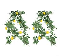 Risveglio Guirnalda de ratán de limón de simulación de 6 pies, decoración de vid de frutas artificiales para interiores y exteriores, boda, fiesta, hogar, pared, vegetación