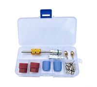 Risveglio Kit de adaptador de ajuste de CA de 17 piezas para conversión de puerto R12 a R134A, kit de núcleo de válvula de aire acondicionado de lado alto/bajo