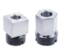 Risveglio Kit de portabrocas ER-32 para grabado de torno CNC, soporte cuadrado y hexagonal, juego de sujeción de acero de 40 Cr (2 piezas ER40)