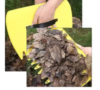 Risveglio Paquete de 2 cucharas amarillas para jardinería, robustas para rastrillos de mano de polipropileno para recoger hojas y residuos, herramientas de 34 x 24,5 cm