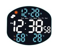 Risveglio Reloj de pared digital LED grande con pantalla de temperatura, humedad y clima, formato 12 24 horas, para alarma dual, control remoto, batería de respaldo en casa, oficina, dormitorio