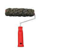 Risveglio Rodillo de esponja tejida para pintura de pared, rodillo de pintura con efecto de piedra texturizada, mango resistente, renovación del hogar, para bricolaje, color rojo, 32,5 x 18 cm