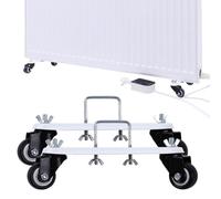 Risveglio Soporte de calentador de acero al carbono resistente con ruedas giratorias de 360 grados, radiadores hidroeléctricos, soporte de polea móvil para oficina en casa, negro, paquete de 2