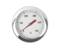 Risveglio Termómetro de horno de acero inoxidable 0-500°, 52 mm para grande | Indicador de temperatura para parrilla de barbacoa para hornear, asar a alta resistencia al calor, color plateado