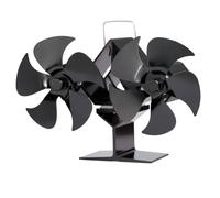 Risveglio Ventilador de chimenea alimentado por calor, estufas de leña, ventilador magnético de metal, 22,5 x 11 cm, distribuidor silencioso de calor, cabina para el hogar, color negro